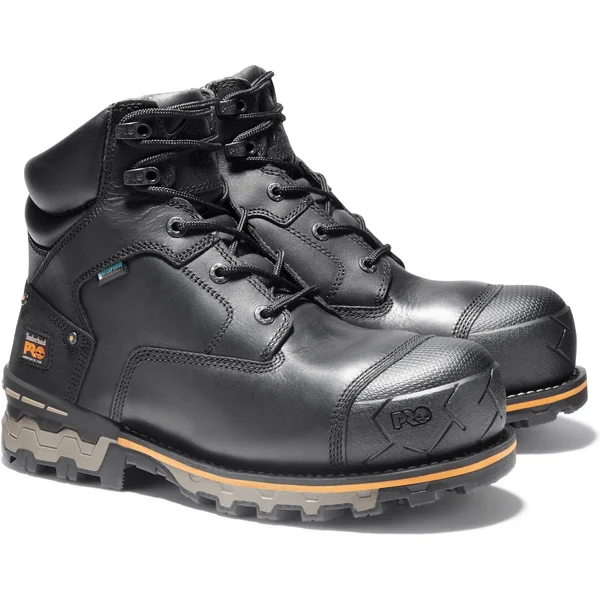 Timberland Pro Men's 6 in. Boondock Composite Toe Waterproof Work Boot, Black