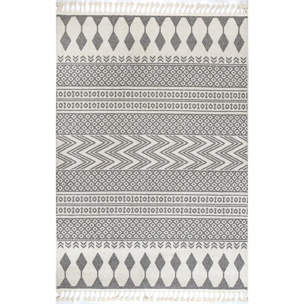 nuLOOM Terra Tribal Outdoor Rug, 6& 7x22 x 9&, Beige