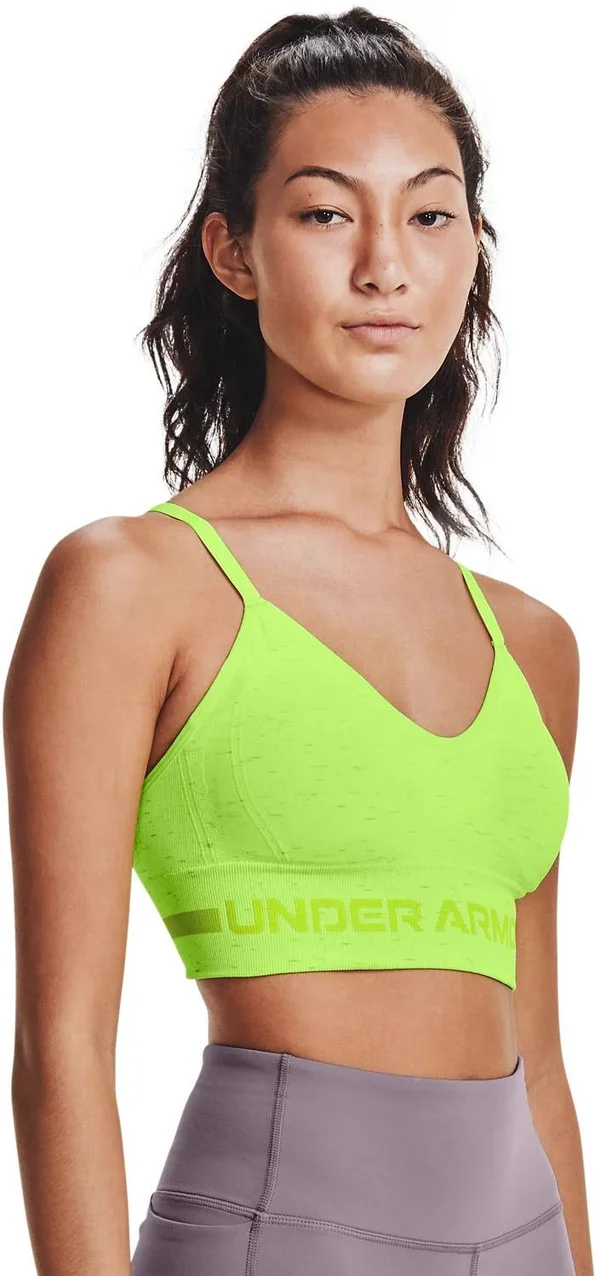 Under Armour Women's Seamless Low Long Heather Sports Bra - Green, Xs