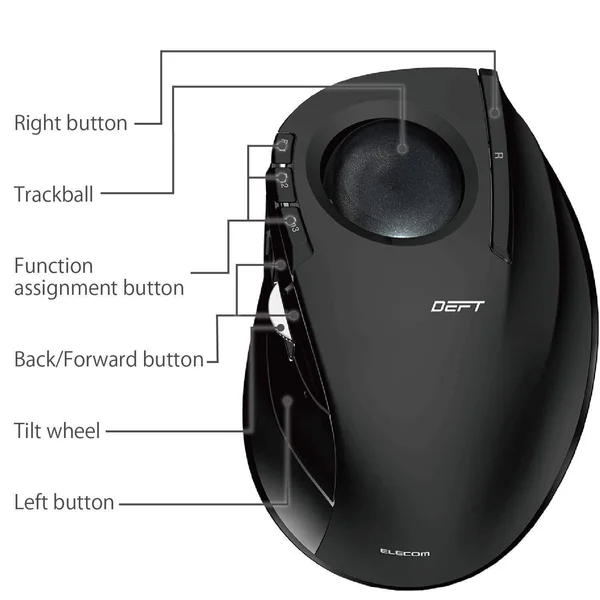Elecom M-DT2DRBK Wireless Index Finger Trackball Mouse - EX-G Series L Size 8