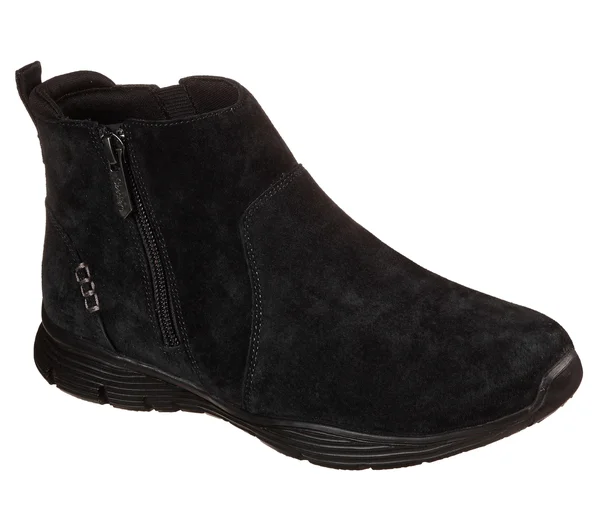 Skechers Women's Seager - Bobble Boots, Black/Black, 7.5