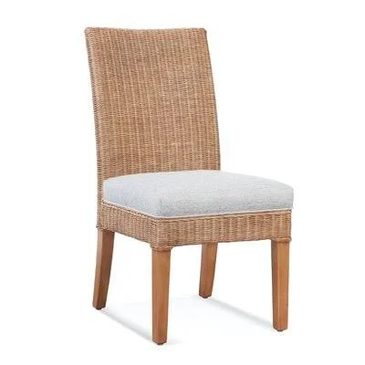 Farmhouse Side Chair Braxton Culler Body Fabric: Brown and Beige Stripe; 0239-94, Leg Color: Black Finish