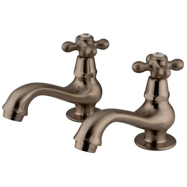 Kingston Brass Heritage Basin Faucet Set; Satin Nickel KS1108AX